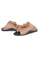 Brown and Black Leather Open Toe Platform Strappy 1cm Sandals