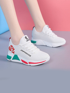 White Canvas Round Toe Lace Up Rubber Shoes Shoes