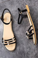 Black and Brown Open Toe Ankle Strap Sandals Shoes