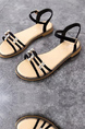Black and Brown Open Toe Ankle Strap Sandals Shoes