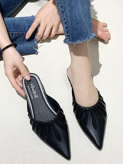 Black Pointed Toe Sandal Flats Shoes