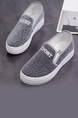 Gray and White Round Toe Slip On Rubber Shoes