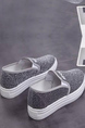 Gray and White Round Toe Slip On Rubber Shoes