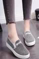 Gray and White Round Toe Slip On Rubber Shoes