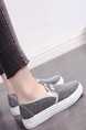 Gray and White Round Toe Slip On Rubber Shoes