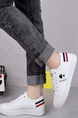 White Leather Round Toe Platform Lace Up Rubber Shoes
