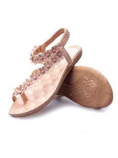 Pink Leather Open Toe Platform Ankle Strap Sandals