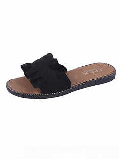 Black Suede Open Toe Platform Sandals