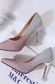 Colorful Leather Pointed Toe Platform Stiletto Heels
