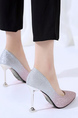 Colorful Leather Pointed Toe Platform Stiletto Heels