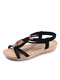 Black and Beige Suede Open Toe Platform Ankle Strap Sandals