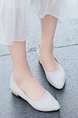 Gray Fabric Pointed Toe Platform Chunky Heels
