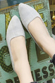 Gray Fabric Pointed Toe Platform Chunky Heels