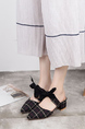 Black Fabric Pointed Toe Platform Chunky Heels