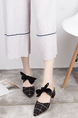Black Fabric Pointed Toe Platform Chunky Heels