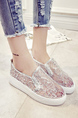 White Mesh Round Toe Platform Rubber Shoes