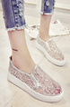 White Mesh Round Toe Platform Rubber Shoes