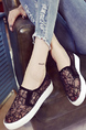 Black and White Mesh Round Toe Platform Rubber Shoes