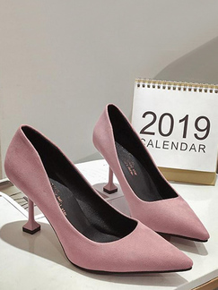 Pink Leather Pointed Toe Platform Stiletto Heels