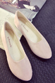 Pink Suede Round Toe Platform Ballet Flats