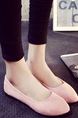 Pink Suede Round Toe Platform Ballet Flats