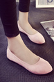 Pink Suede Round Toe Platform Ballet Flats