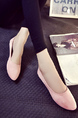 Pink Suede Round Toe Platform Ballet Flats