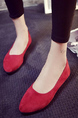 Red Suede Round Toe Platform Ballet Flats