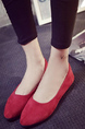 Red Suede Round Toe Platform Ballet Flats