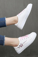 White Leather Round Toe Platform Lace Up Rubber Shoes