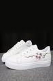 White Leather Round Toe Platform Lace Up Rubber Shoes