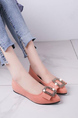 Pink Suede Pointed Toe Platform Flats