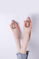 Pink Suede Pointed Toe Platform Flats