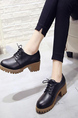 Black and Brown Patent Leather Round Toe Platform Lace Up Boots