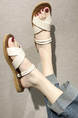 White Leather Open Toe Platform Sandals