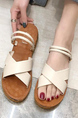 White Leather Open Toe Platform Sandals