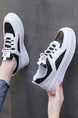 White and Black Leather Round Toe Platform Lace Up Rubber Shoes