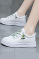 White Leather Round Toe Platform Lace Up Rubber Shoes