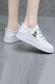 White Leather Round Toe Platform Lace Up Rubber Shoes