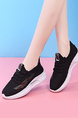 Black and White Mesh Round Toe Platform Lace Up Rubber Shoes