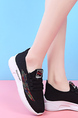 Black and White Mesh Round Toe Platform Lace Up Rubber Shoes