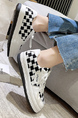 White and Black Leather Round Toe Platform Lace Up Rubber Shoes