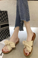 Brown and Off White Fabric Open Toe Platform Sandal