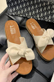Brown and Off White Fabric Open Toe Platform Sandal
