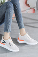 Gray White Mesh Round Toe Platform Lace Up Rubber Shoes