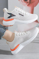 Gray White Mesh Round Toe Platform Lace Up Rubber Shoes