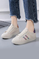 Off White Leather Round Toe Platform Lace Up Rubber Shoes
