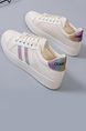 Off White Leather Round Toe Platform Lace Up Rubber Shoes