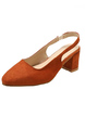 Apricot Fabric Pointed Toe Platform Chunky Heels