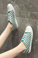 Green White Canvas Round Toe Platform Lace Up Rubber Shoes